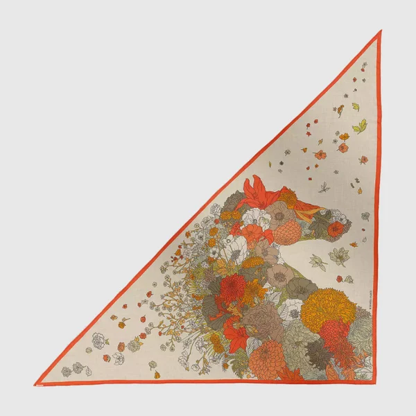 에르메스 Gentle Floral Cloak 자이언트 트라이앵글
